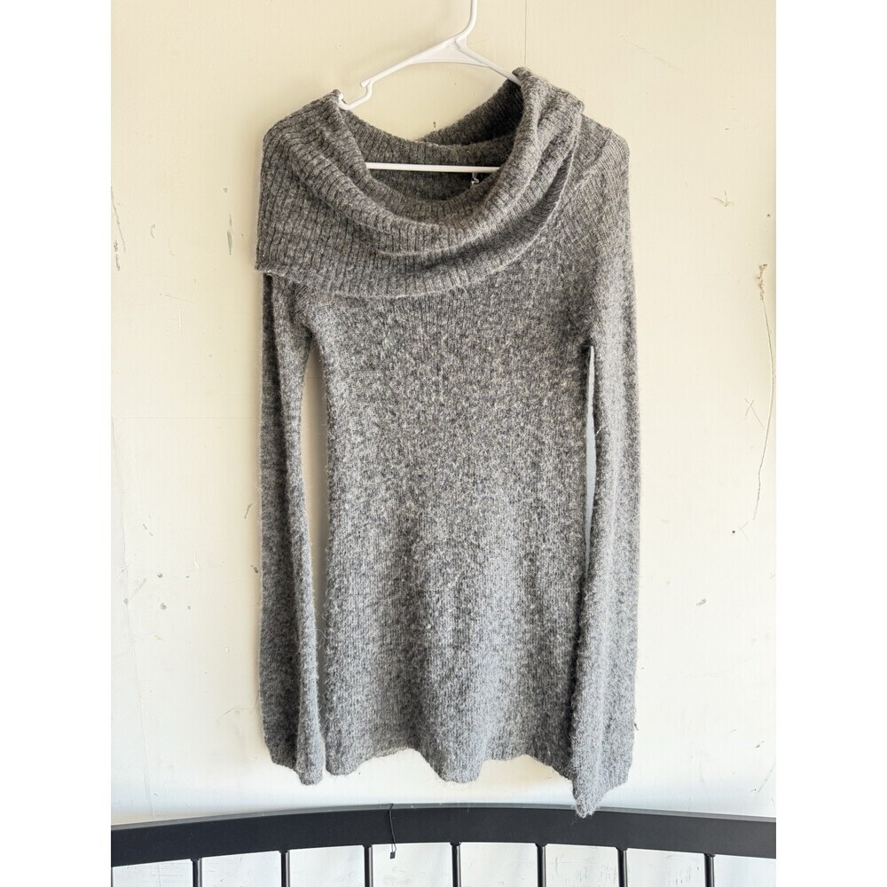 Womens Turtleneck Sweater Dress Wool Nylon Blend Long Sleeve Knit Medium